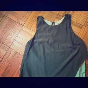 Anthropologie Bordeaux Olive Green/Mint Blouse (L)